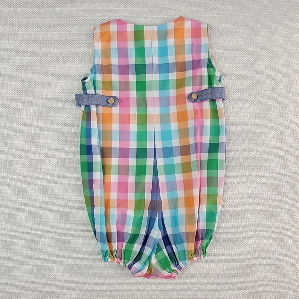 Egg‎ by Susan Lazar Trevor romper plaid cotton 18M